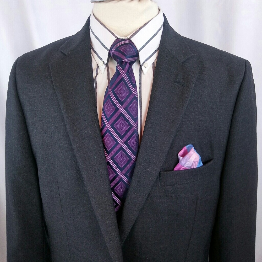 Stafford Tailored Culture Blazer 42XT Gray 2btn